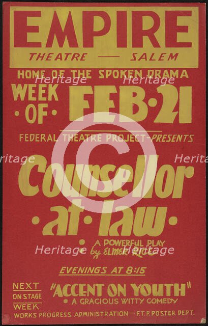 Counsellor at Law, Salem, MA, 1938. Creator: Unknown.