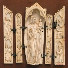 Polyptych, Virgin in Tabernacle, French or Italian, 14th century. Creator: Unknown.