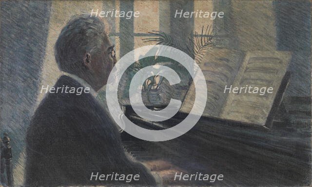 Leopold Czihaczek at the piano, 1907. Creator: Schiele, Egon (1890-1918).