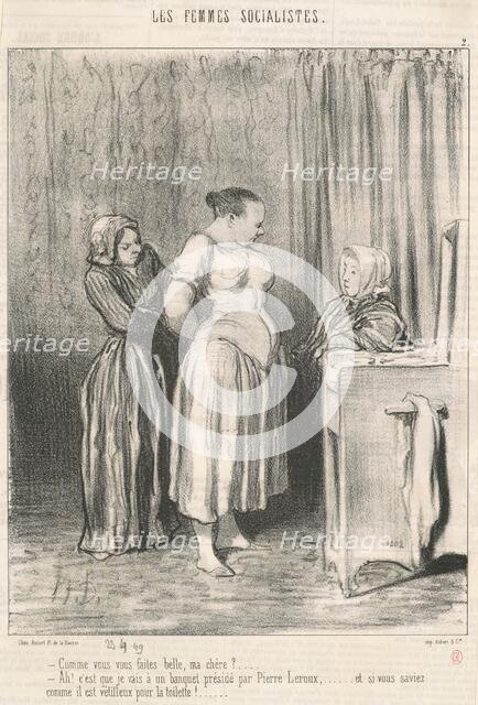 Comme vous faites belle, ma chère? ..., 19th century. Creator: Honore Daumier.