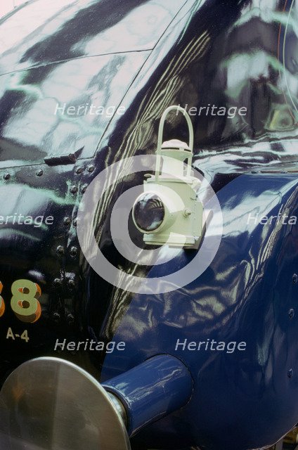 Lamp on 'Mallard', British steam locomotive, National Railway Museum, York, North Yorkshire. Artist: Tony Evans