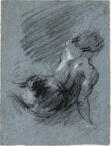 Back View of Seated Figure, Lifting Left Arm, n.d. Creator: Jean-Baptiste Carpeaux.