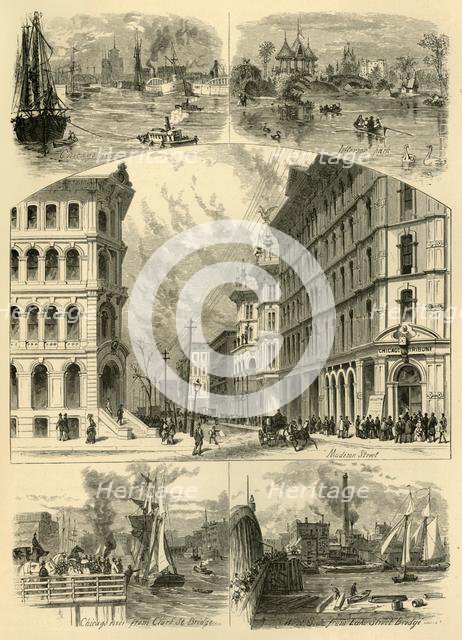 'Scenes in Chicago', 1874.  Creator: John J. Harley.