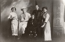 Five costumed figures, 1913. Artist: Unknown