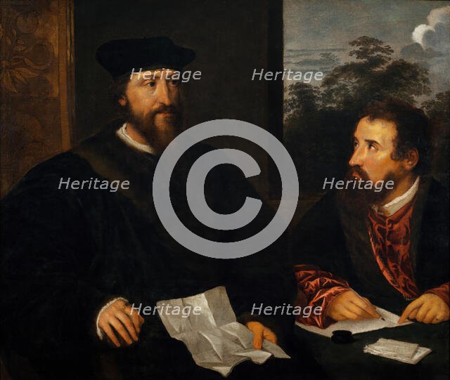 Copy after Tizian: Double Portrait of Georges d’Armagnac, Bishop of Rodez, French..., after 1540. Creator: Unknown.
