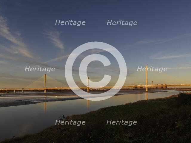 Mersey Gateway Bridge, Runcorn, Halton, 2021. Creator: James O Davies.
