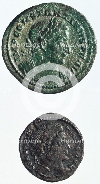 Bronze folli of Constantine I, c307-c324 AD. Artist: Unknown