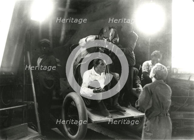 Fritz Lang on the set of his film "Metropolis", 1927. Creator: Harbou, Horst von (1879-1953).