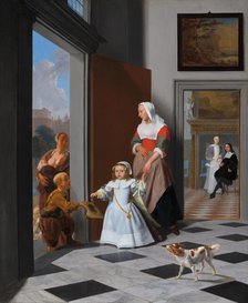 A Nurse and a Child in an Elegant Foyer, 1663. Creator: Jacob Ochtervelt.