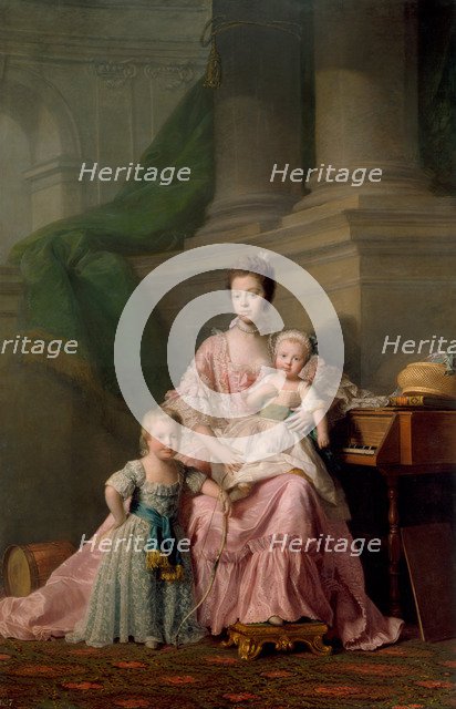 Queen Charlotte (1744-1818), with her Two Eldest Sons, 1769. Artist: Ramsay (1713-1784)