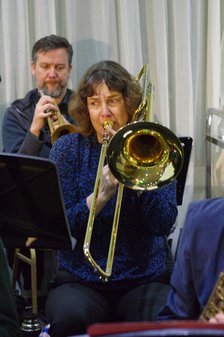 Sarah Williams, Stan Sulzmann’s Neon Orchestra, Watermill Jazz Club, Dorking, Surrey, Nov 2023. Creator: Brian O'Connor.