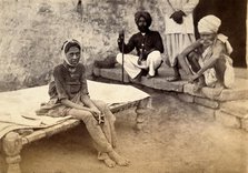 Female patient with bubonic plague in Karachi, India, 1897. Creator: Unknown.
