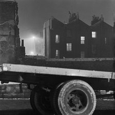 Lorry and terraced houses, Shoreditch, London, 1960-1965. Artist: John Gay