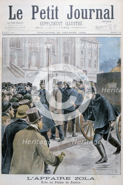 Émile Zola affair, being taken to the Palais de Justice, Paris, 1898. Artist: Henri Meyer