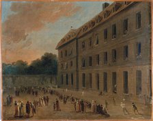Recreation for prisoners in Saint-Lazare: the ball game, c1794. Creator: Unknown.