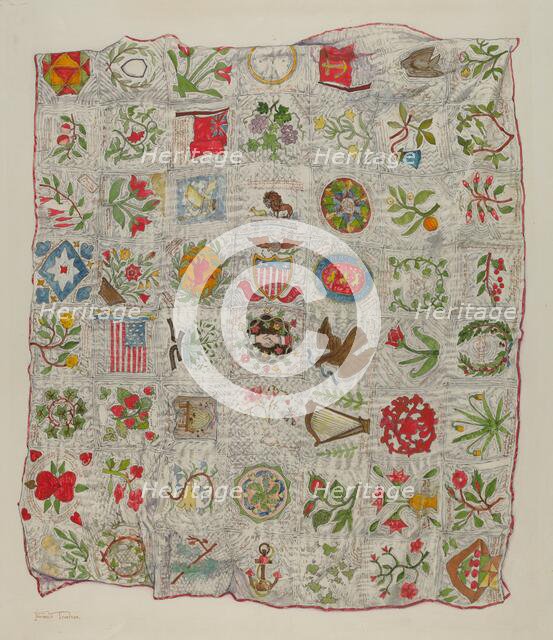Friendship Quilt, c. 1937. Creator: Florence Truelson.
