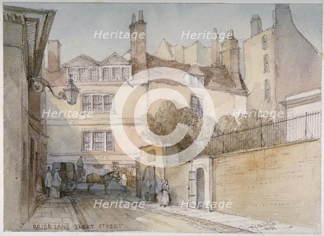 Bride Lane, City of London, 1851. Artist: Thomas Colman Dibdin
