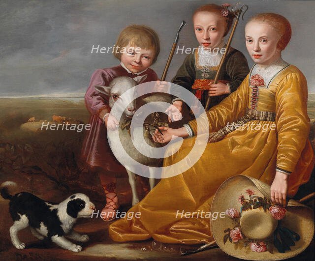 Three children with a goat and a doggie in a landscape, 1639. Creator: Cuyp, Jacob Gerritsz (1594-1651).
