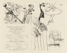 Program for the Soiree Artistique (Programme de la Soirée des anciens élèves du Lycée de Nantes), 18 Creator: Edgar Degas.