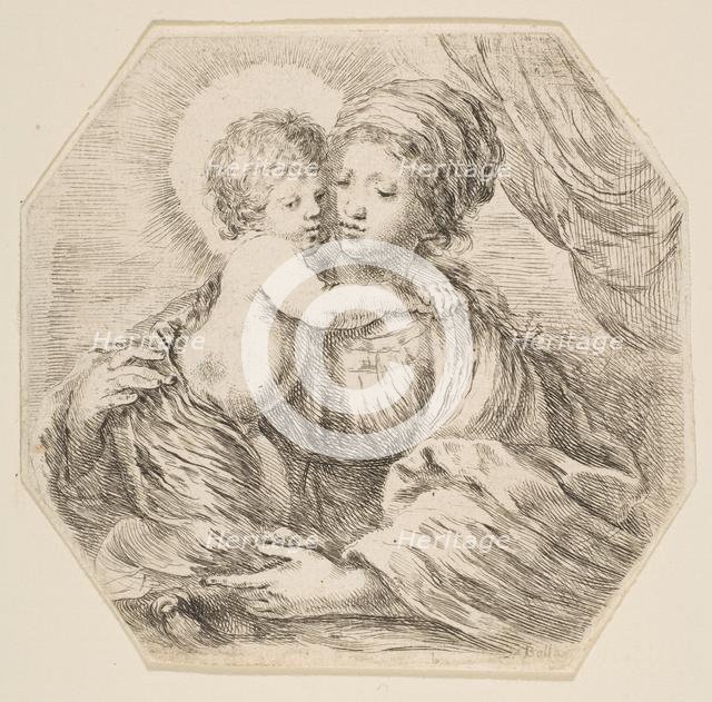 Virgin and Christ Child, an octagonal composition, ca. 1649. Creator: Stefano della Bella.