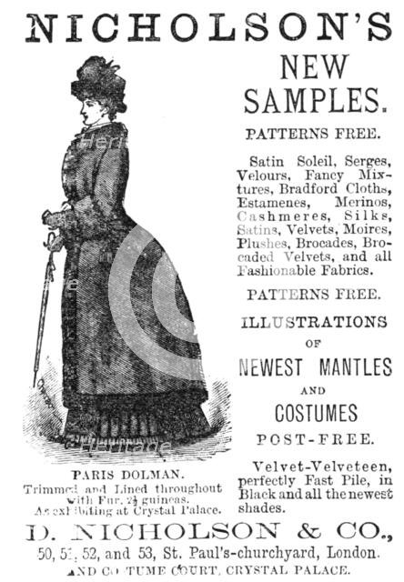 Nicholson's New Samples, 1883.  Creator: Unknown.