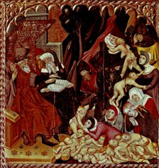 Altarpiece of St. Francis and Franciscan orders. Table of Slaughter of the Innocents. Tempera on …
