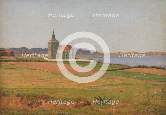 Vinderod Church near Frederiksværk, 1837. Creator: Johan Thomas Lundbye.