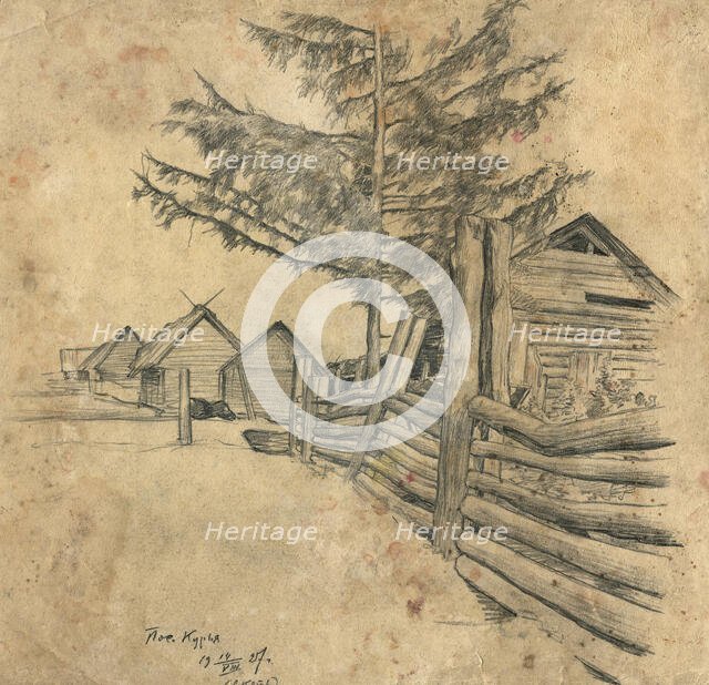 Kur'ia Settlement, Ket River, 1927. Creator: Dmitrii Innokent'evich Karatanov.