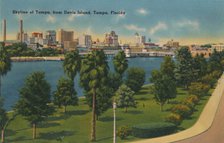 'Skyline of Tampa, from Davis Island, Tampa, Florida', c1940s. Artist: Unknown.