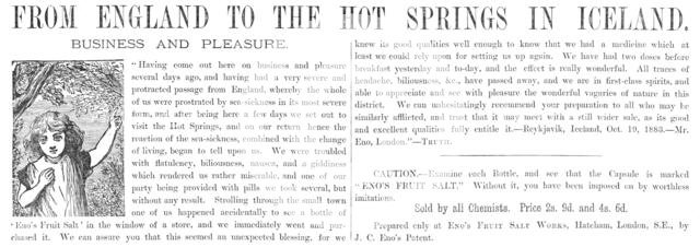From England to the Hot Springs in Iceland, 1883. Creator: Unknown.