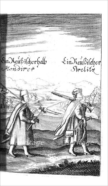 Streltsy (from Georg Adam Schleissing Derer beyden Czaaren in Reussland Iwan und Peter Alexewiz), 1693. Artist: Anonymous  