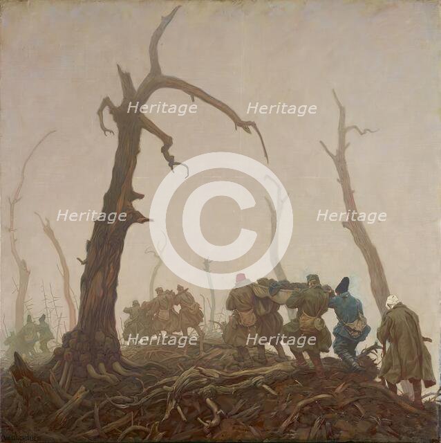 Transporting the wounded, 1916. Creator: Wilhelm Dachauer.