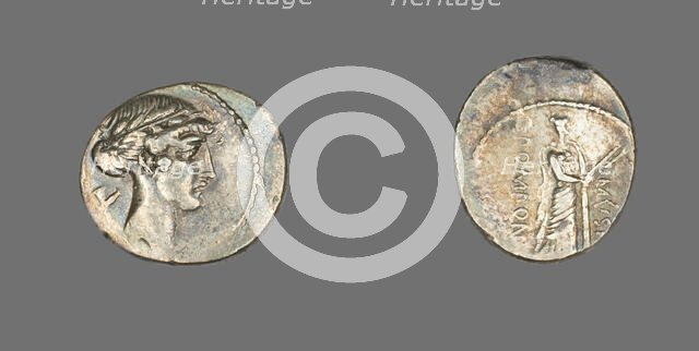 Denarius (Coin) Depicting the God Apollo, 66 BCE. Creator: Unknown.