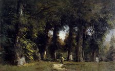 Lisière de forêt (au recto), Paysage animé (au revers), between 1850 and 1860. Creator: Felix Francois Georges Philibert Ziem.