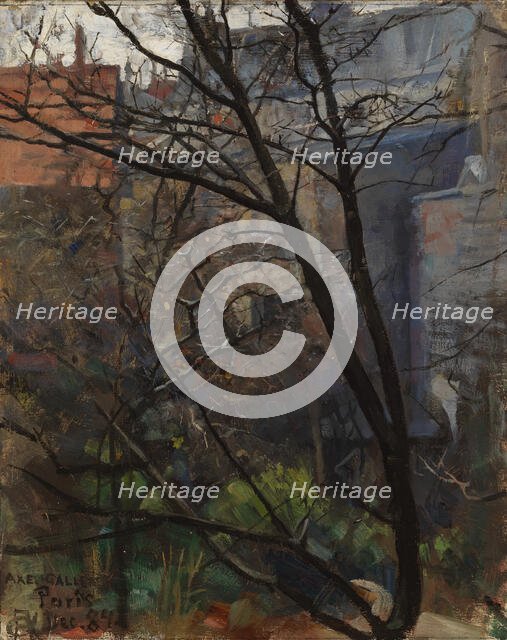 Parisian backyard, 1884. Creator: Akseli Gallen-Kallela.