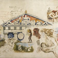 Paon (Sketches by the Artists of the Young Poland from the Café..., between 1896-1903. Creators: Jozef Mehoffer, Stanislaw Wyspianski, Antoni Procajlowicz, Wlodzimierz Tetmajer, Marian Trzebinski.