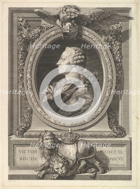 Portrait of Victor Amadeus III, King of Sardinia, 1777. Creator: Augustin de Saint-Aubin.