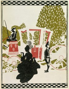 Cinderella Leaving the Ball from Cinderalla pub. 1919  (colour lithograph)