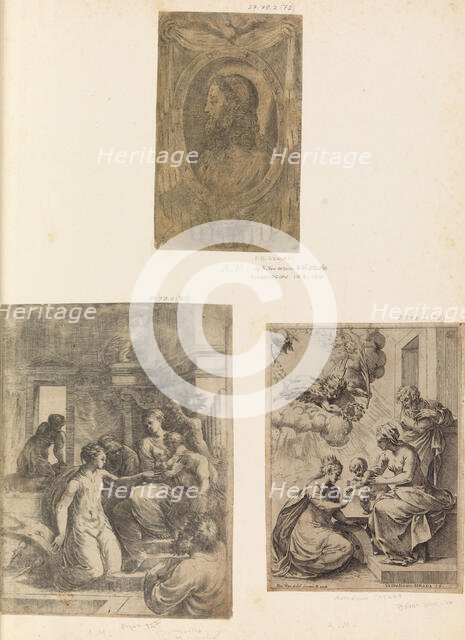 Head of Christ, Virgin and Child with St Catherine ca. 1550 (?). Creator: Andrea Schiavone.