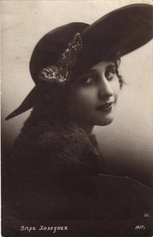 Vera Kholodnaya, Russian silent film actress, 1917.  Artist: Sakharov & Orlov