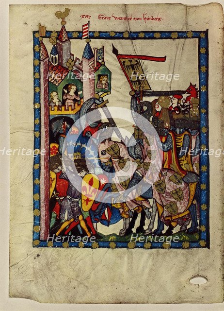 Count Wernher von Homberg (From the Codex Manesse), Between 1305 and 1340. Artist: Anonymous  