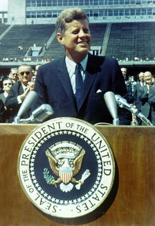 Kennedy at Rice University, 1962. Creator: Unknown.