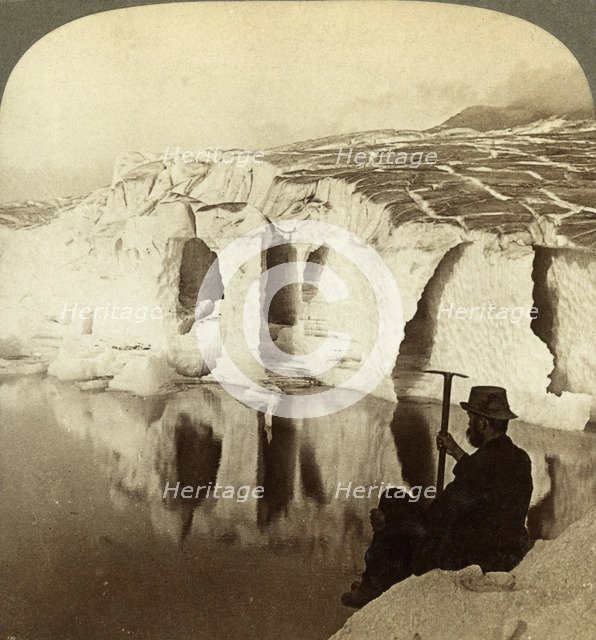 Aletsch Glacier and Marjelen Lake, Switzerland.Artist: Underwood & Underwood