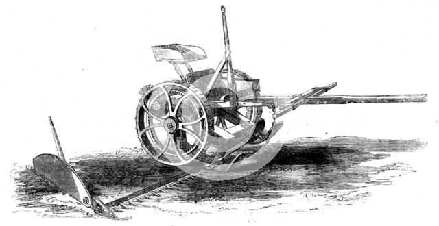 The International Exhibition: Cranston's Wood's grass-mowing machine, 1862. Creator: Unknown.