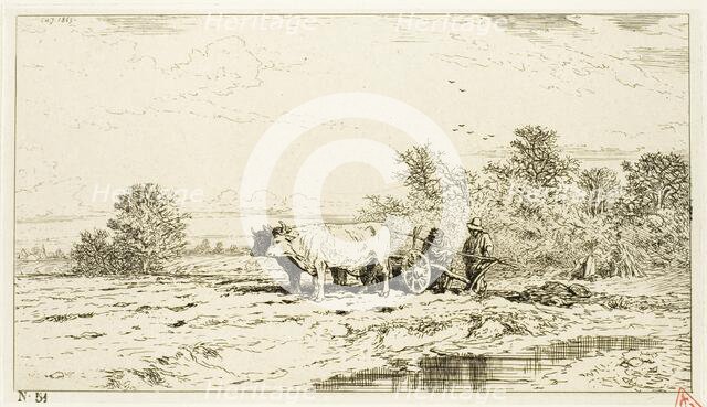 Landscape with Farm Laborers, 1845. Creator: Charles Emile Jacque.
