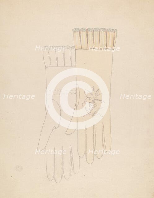 Wedding Gloves, c. 1936. Creator: Gladys Cook.