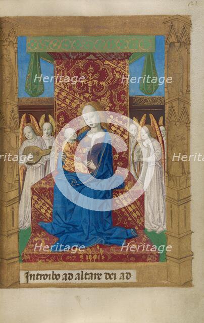 The Virgin and Child Enthroned; Book of Hours, 1478. Creator: Master of Guillaume Lambert.