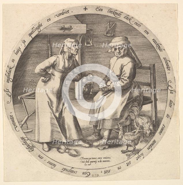 The Scolding Woman and the Cackling Hen, ca. 1568. Creator: Jan Wierix.