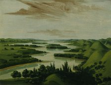 View from Floyd's Grave, 1300 Miles above St. Louis, 1832. Creator: George Catlin.