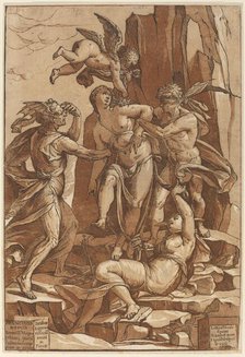 Allegory of Virtue, 1585. Creator: Andrea Andreani.